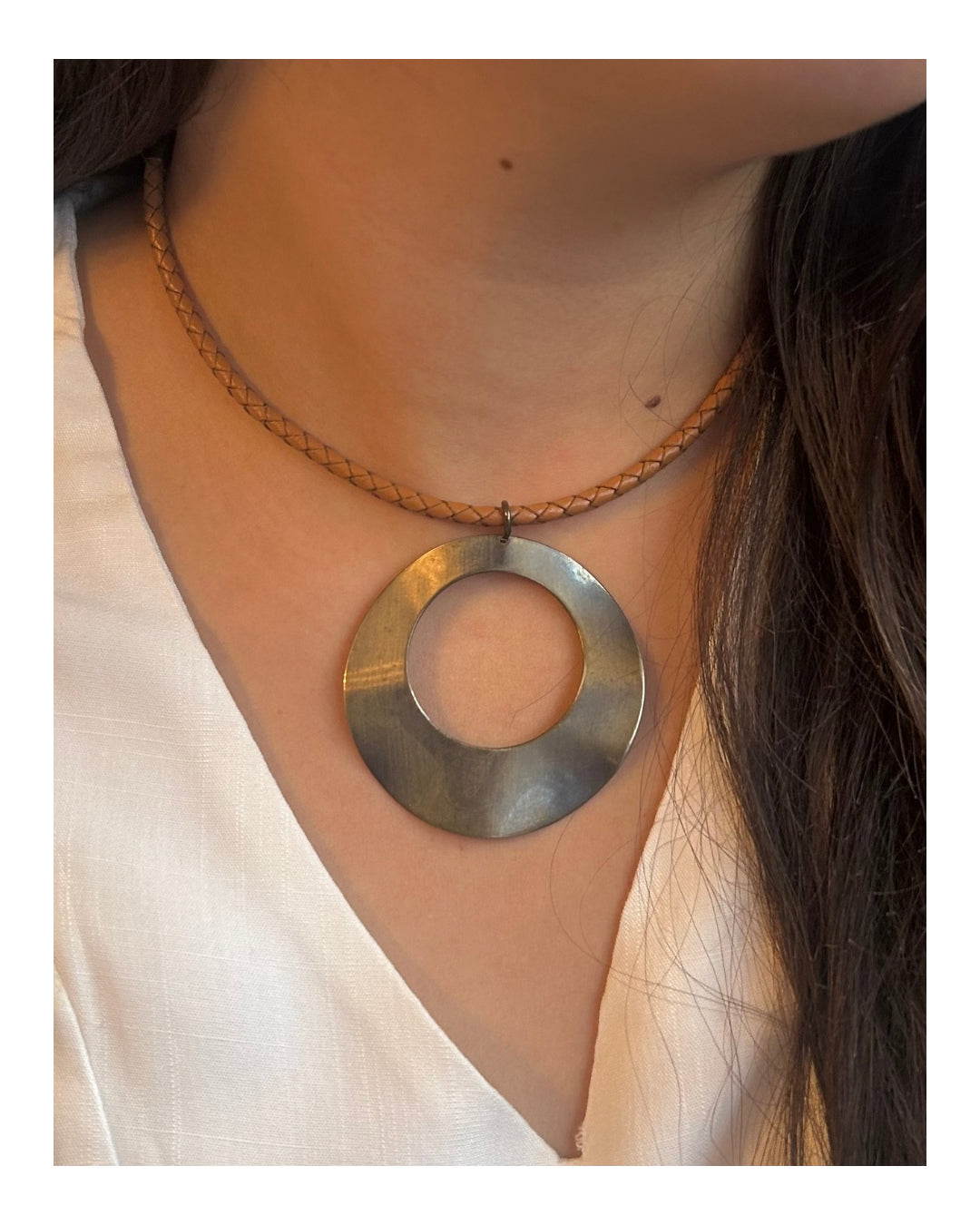 Collar cuero trenzado