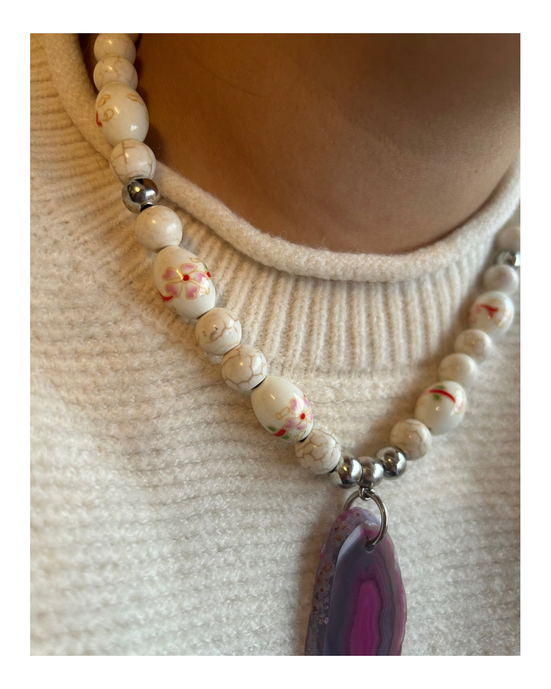 Collar piedras reconstituidas- ágata