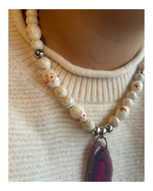 Collar piedras reconstituidas- ágata