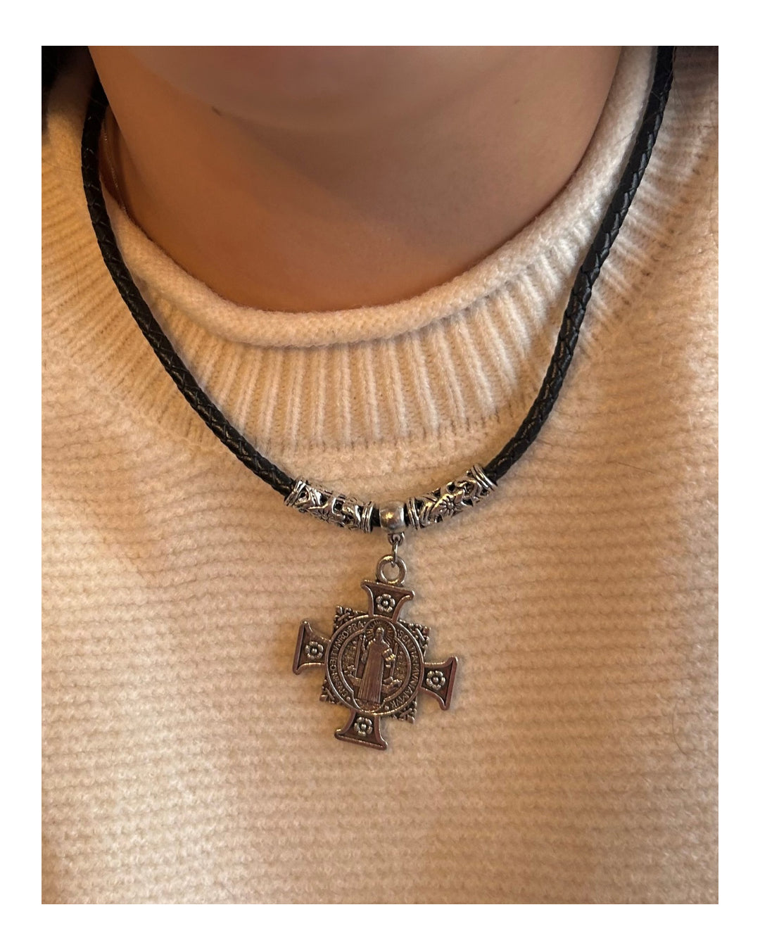 Collar cuero trenzado