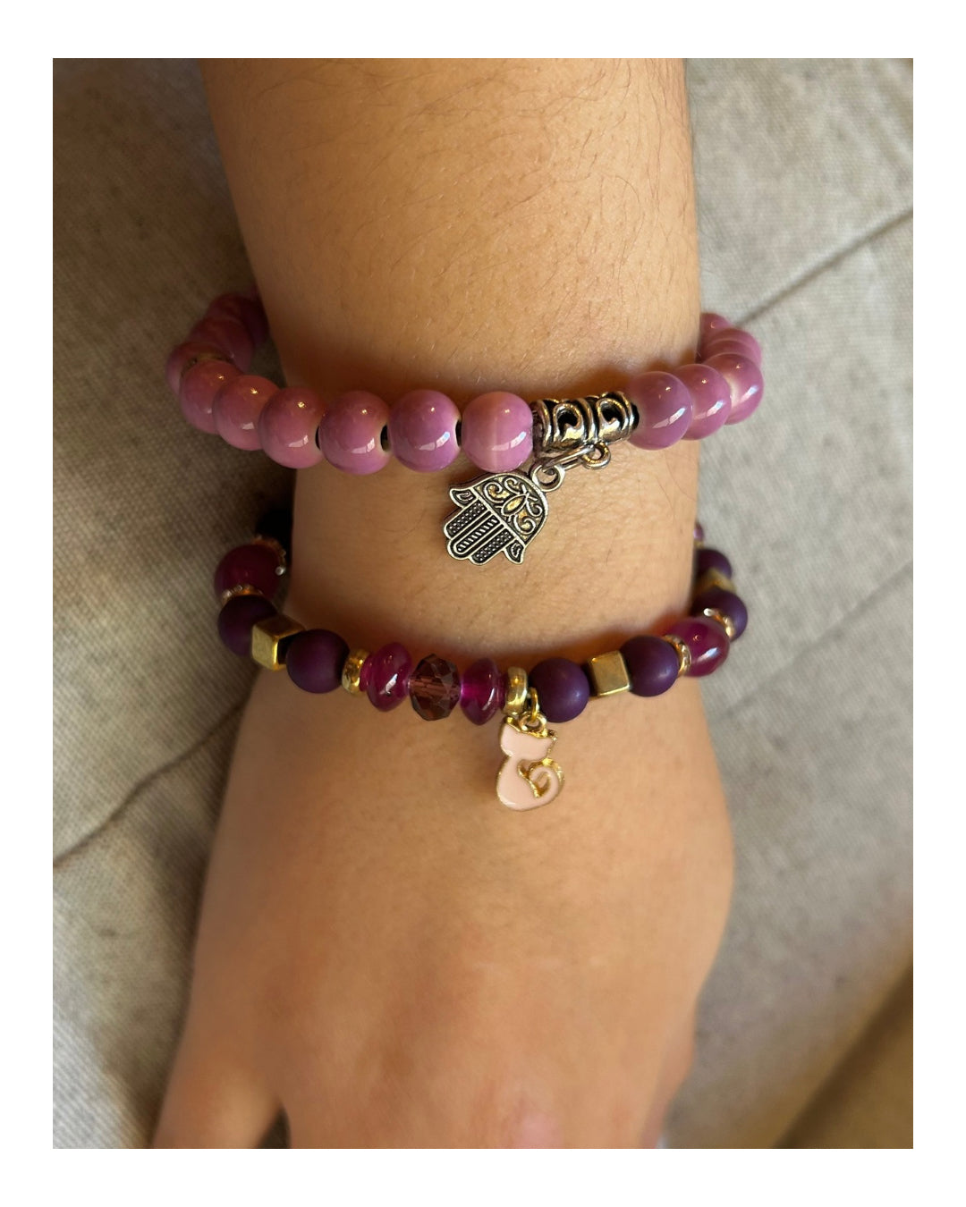 Pulsera acrílico - violetas