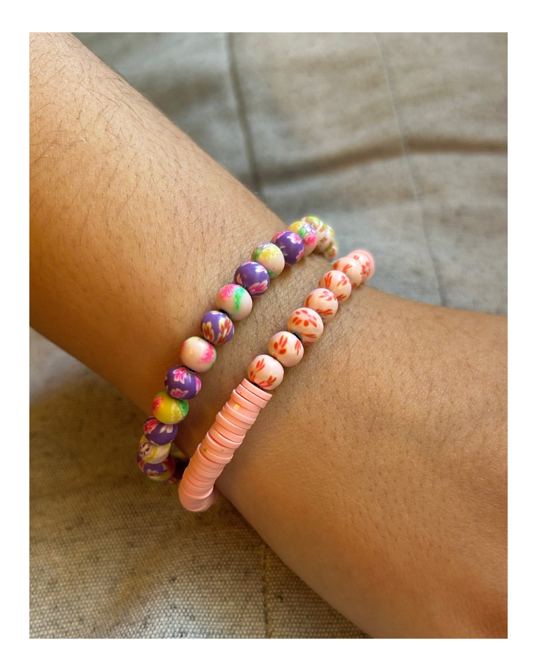 Pulseras fimo - Rosa