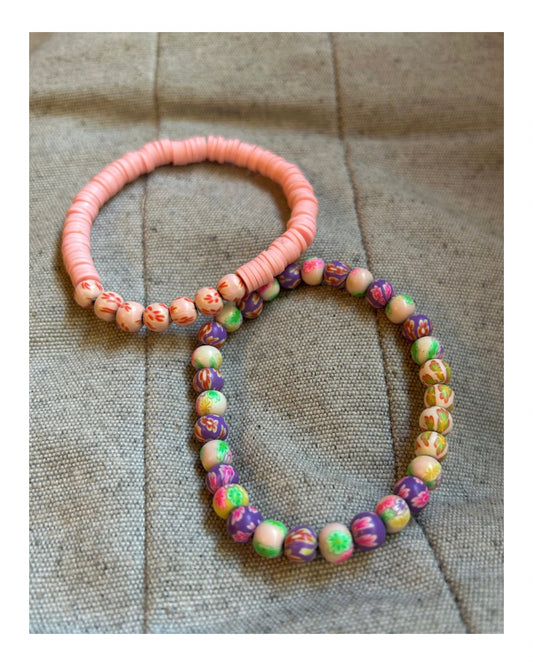 Pulseras fimo - Rosa