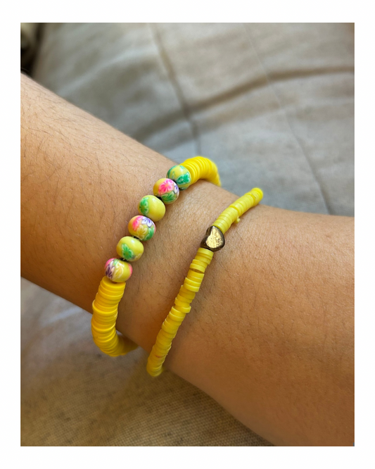 Pulseras Fimo - amarillas
