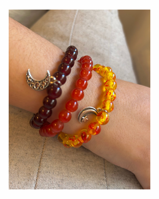 Pulsera acrílico - roja/anaranjada
