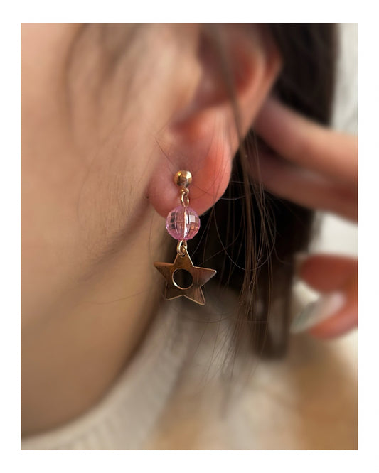 Caravanas dorada con estrella