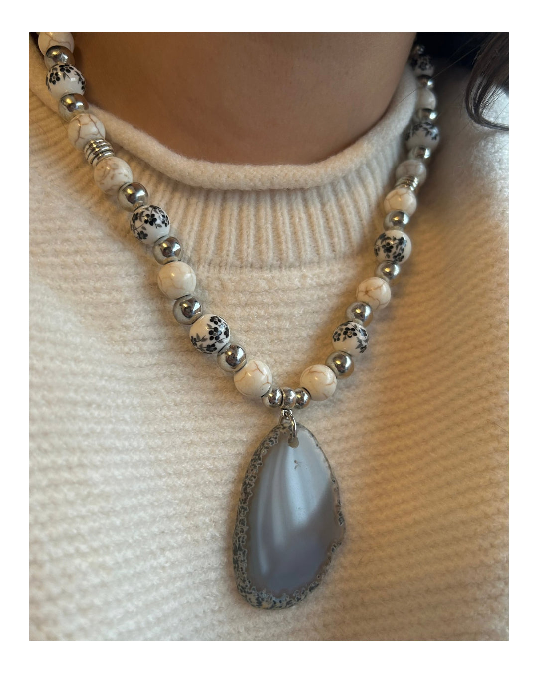 Collar piedras reconstituidas- ágata