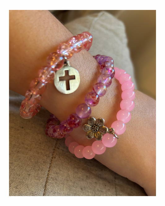 Pulsera acrílico - rosa