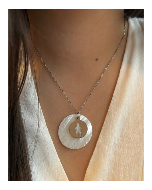 Cadena fina dije nácar - niño