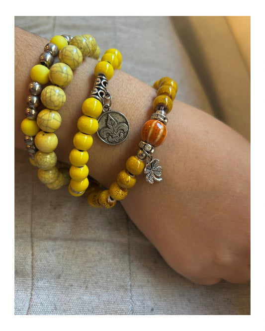 Pulsera acrílico - amarilla