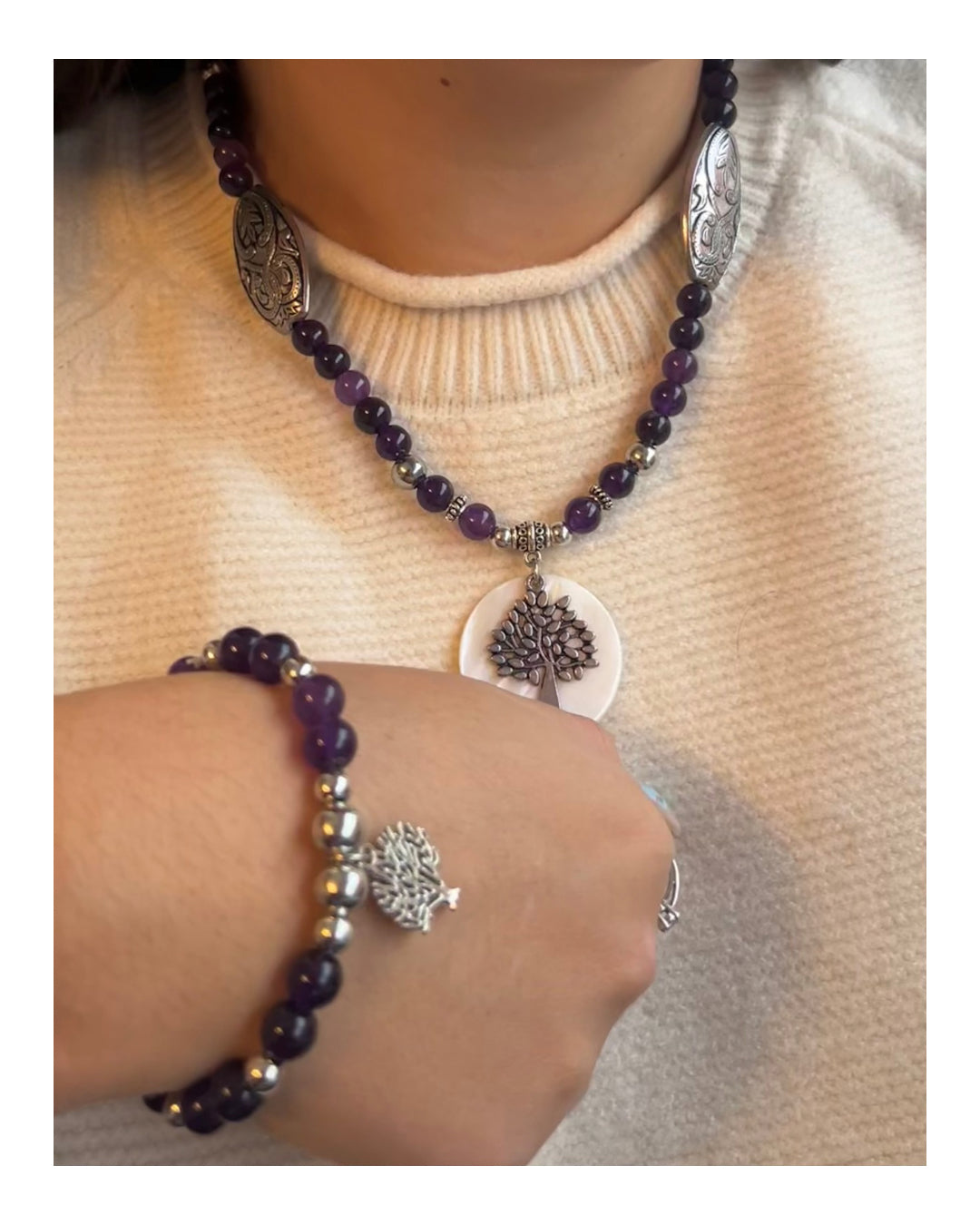 Conjunto Collar y Pulsera - Amatista