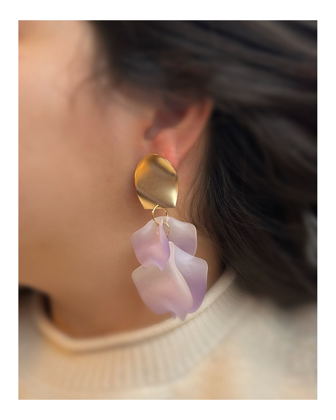 Caravanas pétalos largo medio