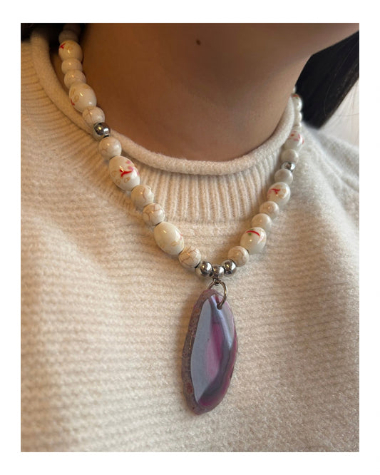 Collar piedras reconstituidas- ágata